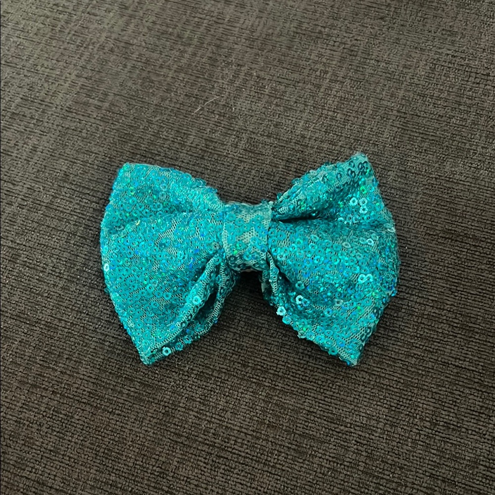 Sparkling Blue Sequin Bow